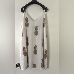 Pineapple print slip dress